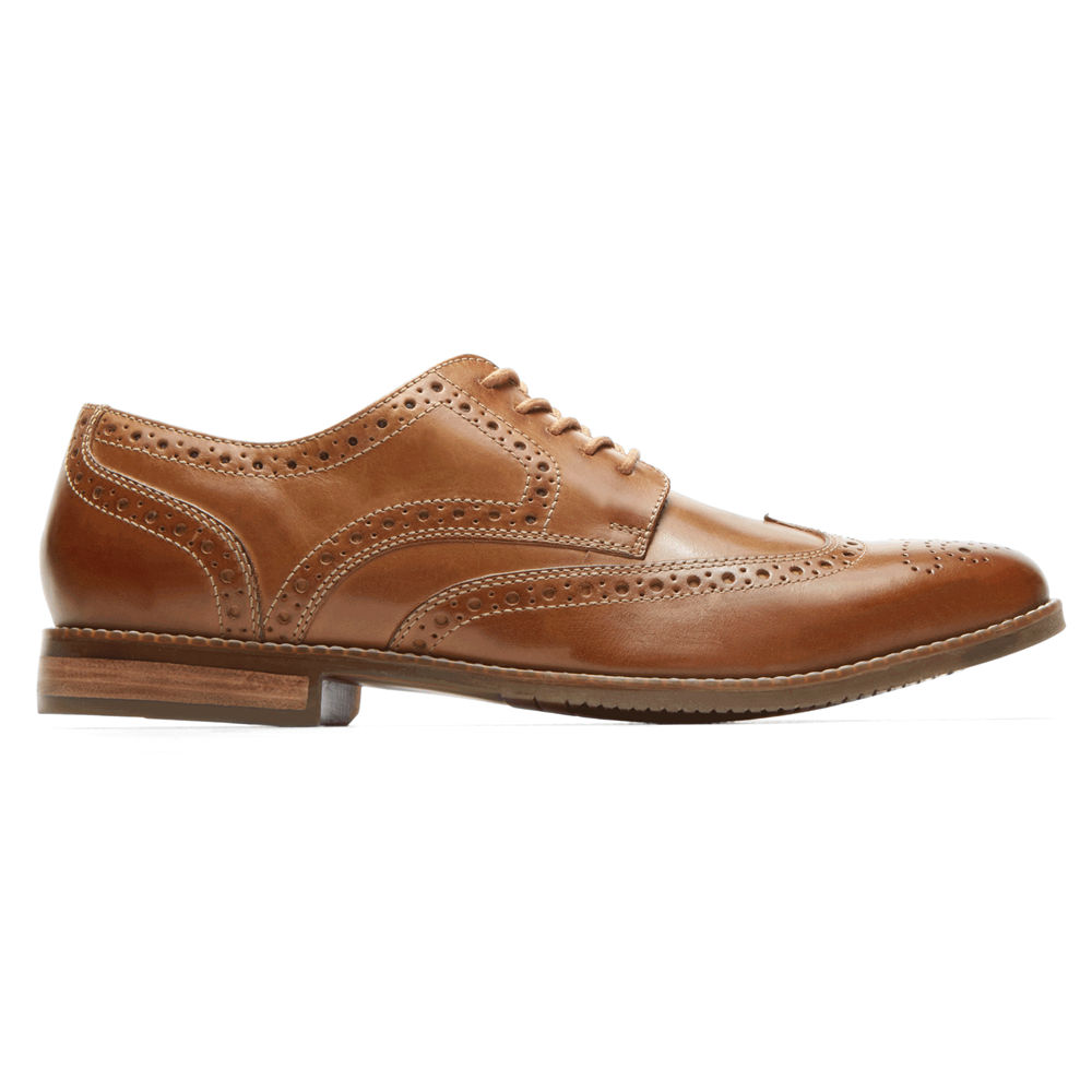 Rockport Mens Lace Up Brown - Style Purpose Wingtip - UK 670-YAPCZR